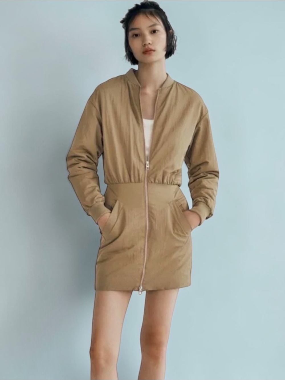 Zara Bomber Jacket Mini Dress Size Large